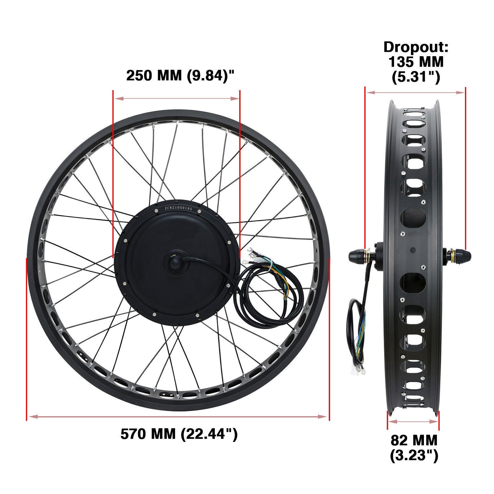 Voilamart Electric Bicycle Conversion Kit Fat Tire V W Front