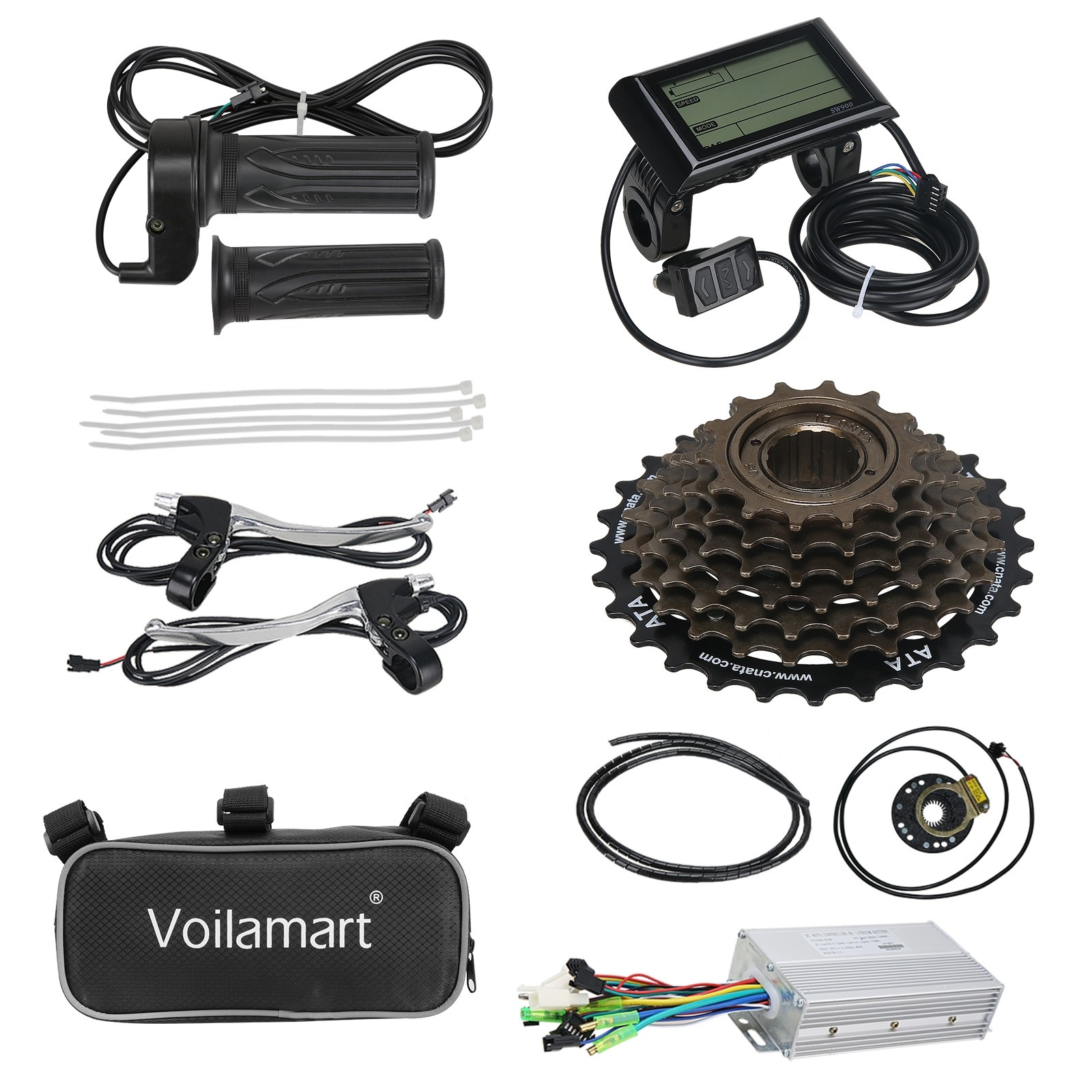 Voilamart 24'' E-Bike Electric Bike Bicycle Conversion Kit Rear Wheel ...