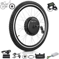 Voilamart 2000W 26" Electric Bicycle Conversion Kit Ebike Motor Cycling Hub Front Wheel with LCD (Thumb Throttle)