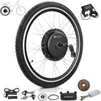 Voilamart 2000W 26" Electric Bicycle Conversion Kit Ebike Motor Cycling Hub Rear Wheel with LCD (Twist Throttle)