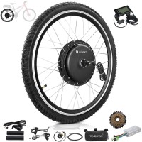 Voilamart 2000W 26" Electric Bicycle Conversion Kit Ebike Motor Cycling Hub Rear Wheel with LCD (Thumb Throttle)