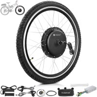 Voilamart Electric Bicycle Kit 26" Front Wheel 48V 1000W E-Bike Conversion Kit, Cycling Hub Motor with Intelligent Controller and PAS System for Road Bike