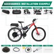 Voilamart 26" 48V 1500W Rear Wheel Electric Bicycle Bike Motor Conversion Kit Hub LCD Meter (Twist Throttle)